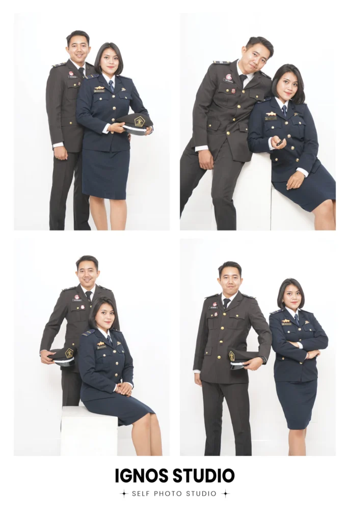 Model wanita mengenakan outfit formal elegan hitam dalam sesi foto fashion studio IGNOS dengan pose profesional di latar putih